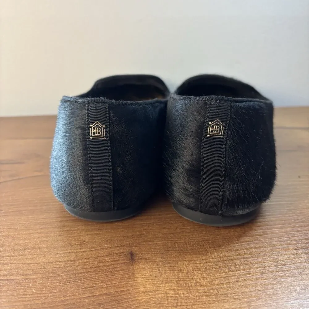 Birdies Blackbird Flats Womens 10 Black Calf Hair Loafer Calf Hair Slip On